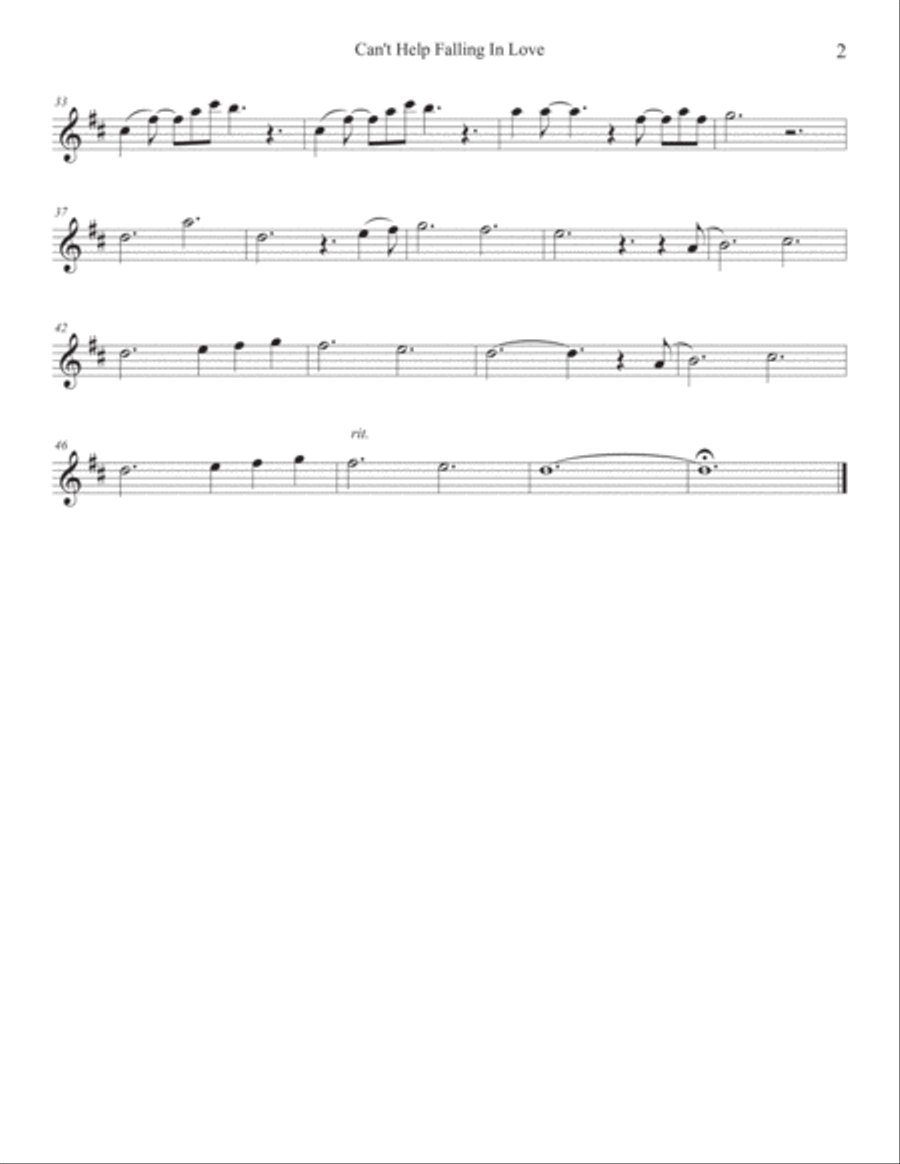 Can't Help Falling In Love Viola scores gallery preview page 2