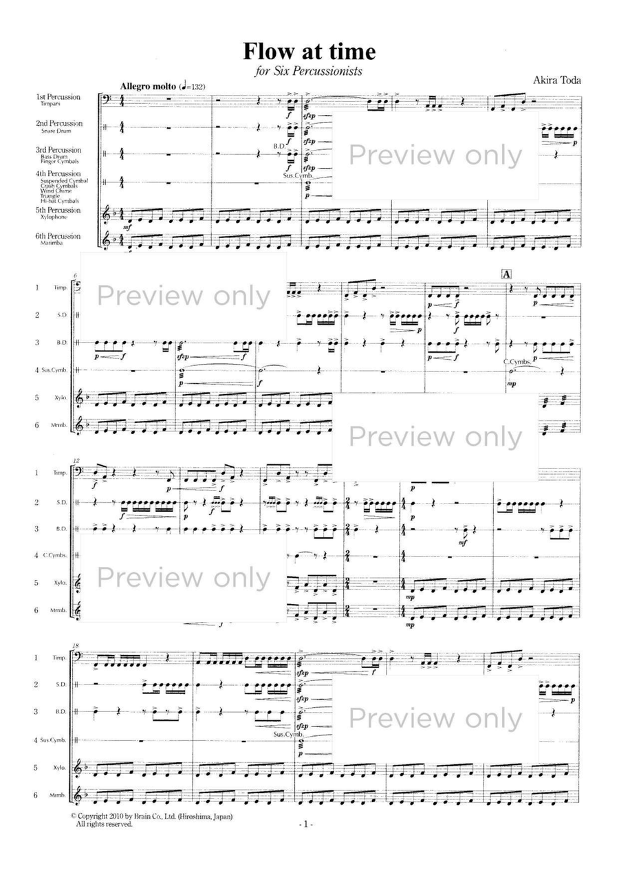 Flow at time - Percussion Sextet Chamber Music scores gallery preview page 2