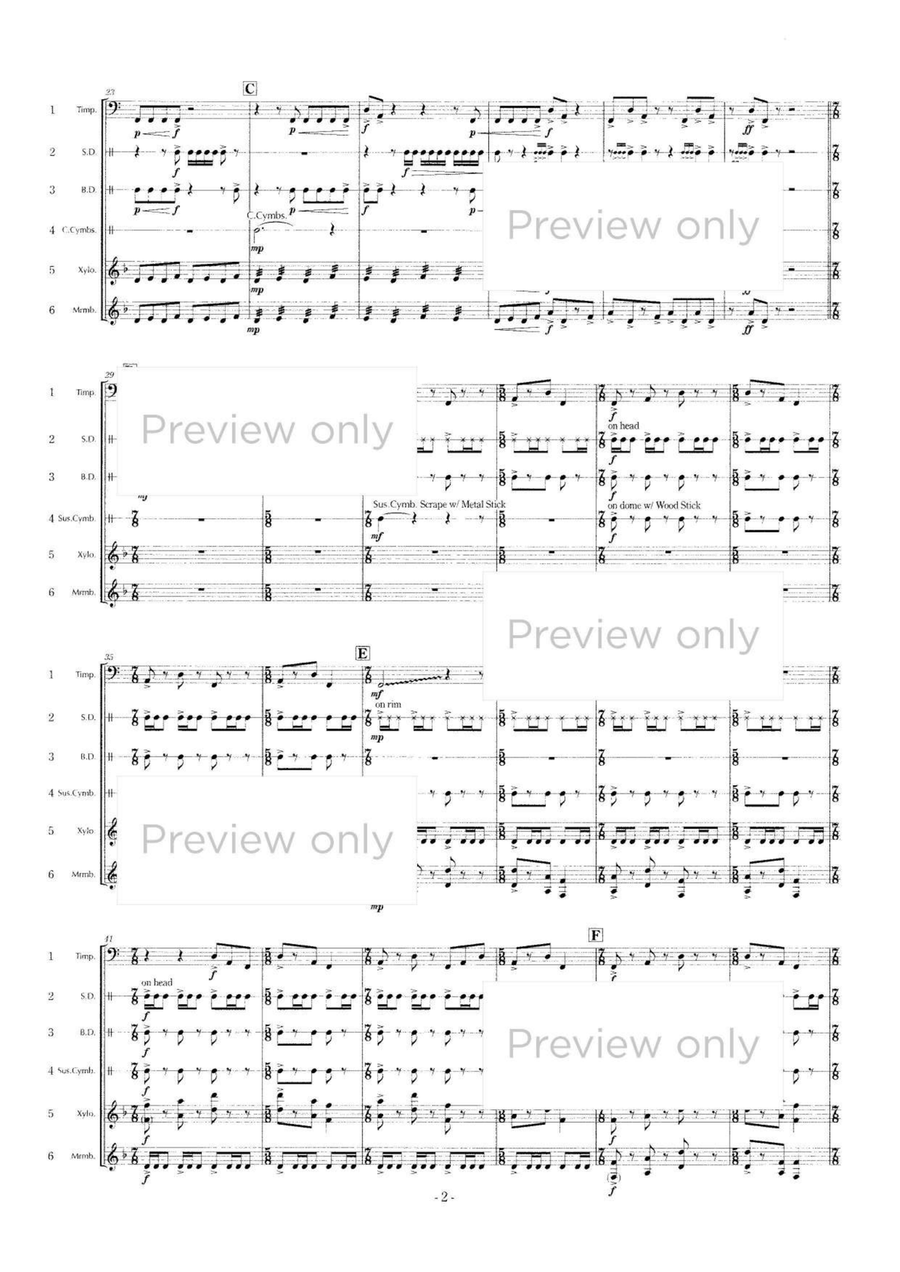 Flow at time - Percussion Sextet Chamber Music scores gallery preview page 3