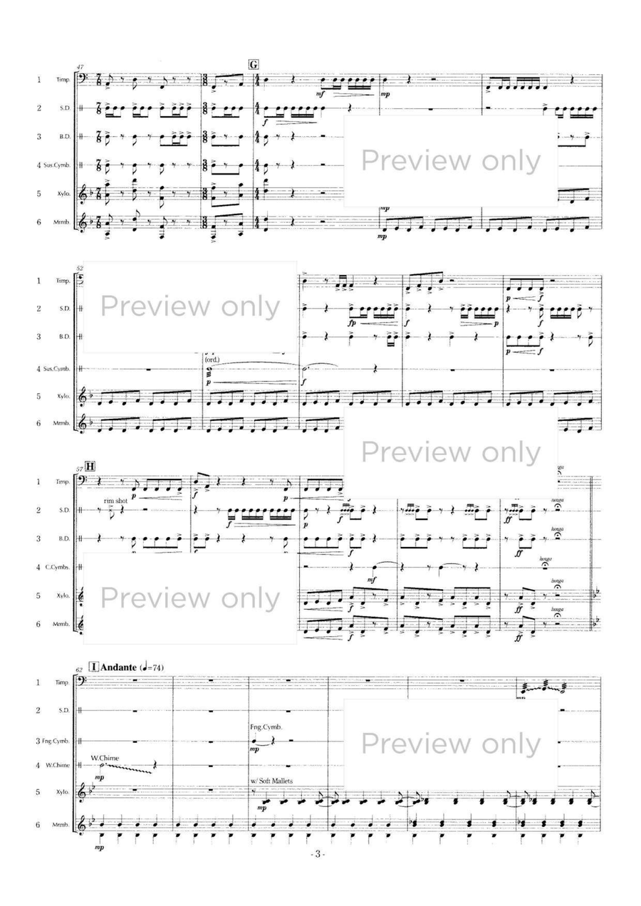 Flow at time - Percussion Sextet Chamber Music scores gallery preview page 4