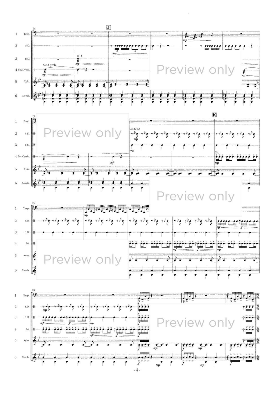 Flow at time - Percussion Sextet Chamber Music scores gallery preview page 5