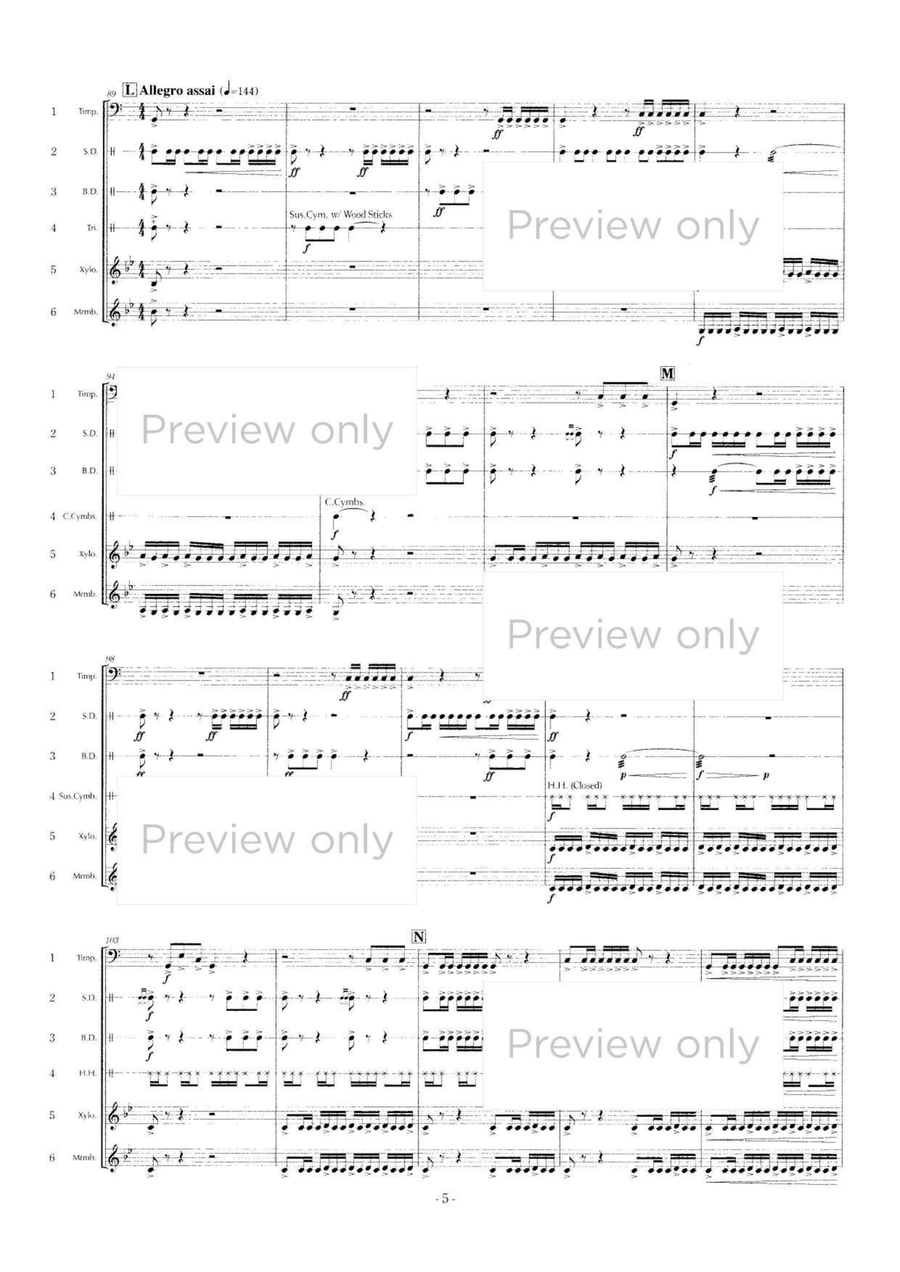 Flow at time - Percussion Sextet Chamber Music scores gallery preview page 6