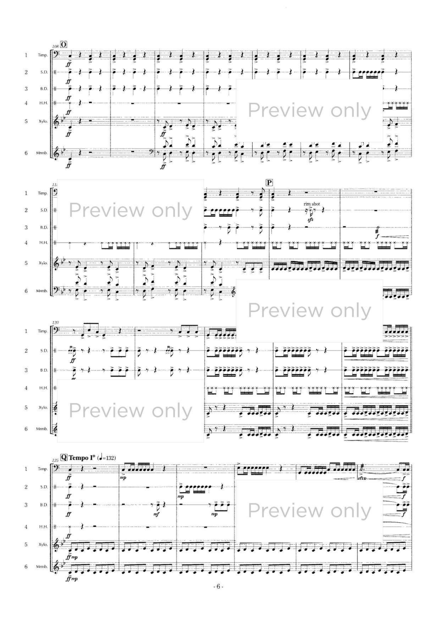 Flow at time - Percussion Sextet Chamber Music scores gallery preview page 7