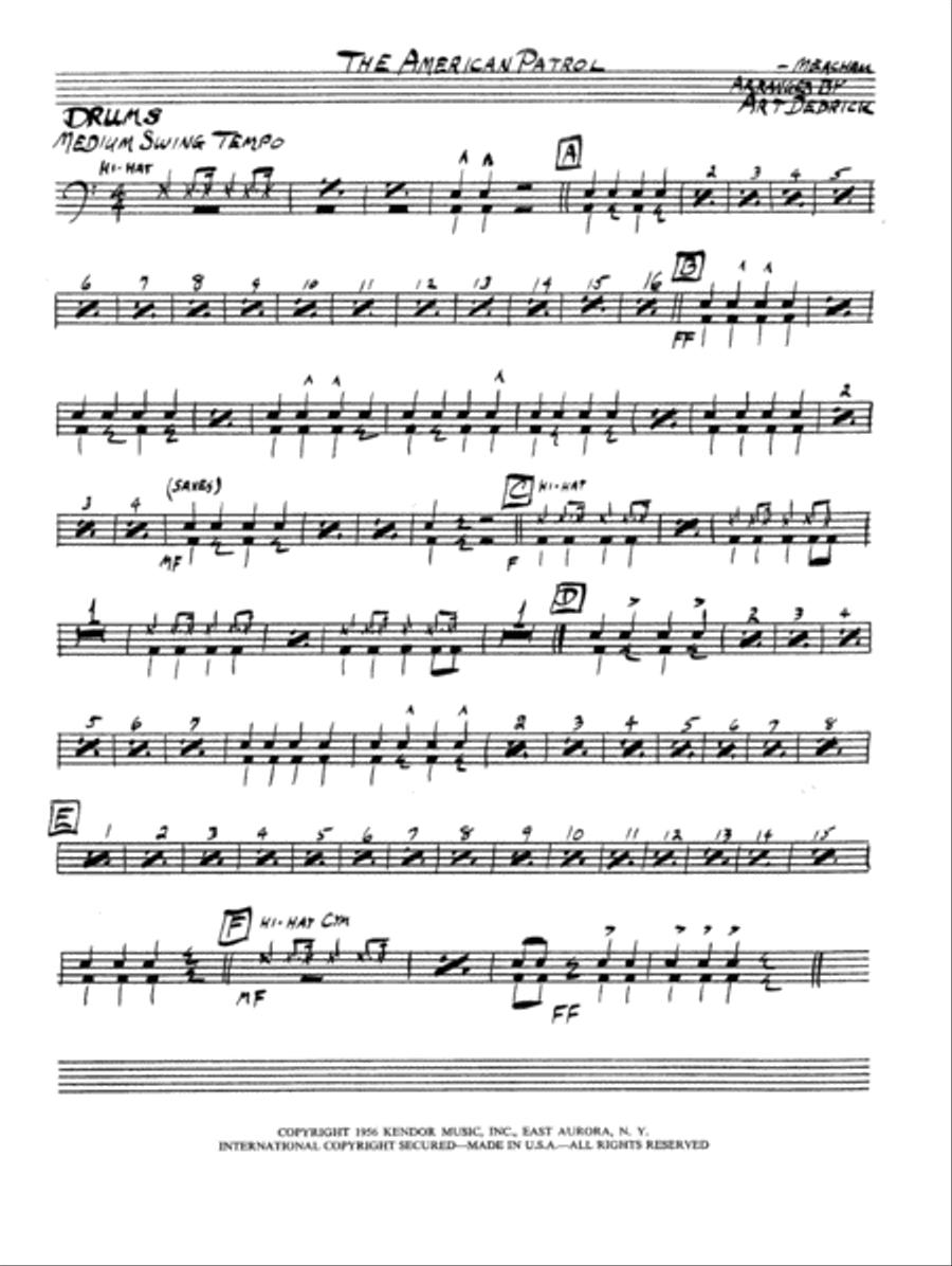 American Patrol - Drum Set Drum Set scores gallery preview page 1