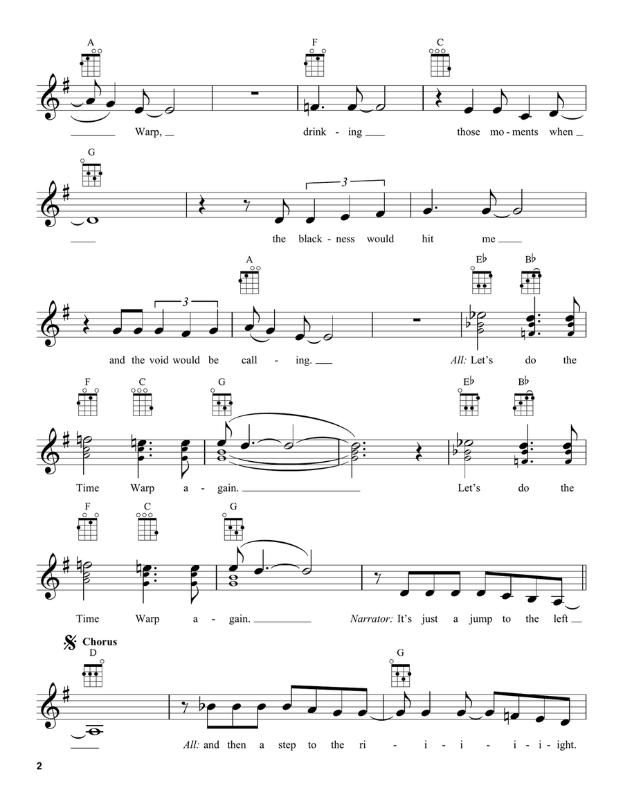 Time Warp Time Warp Ukulele scores gallery preview page 2