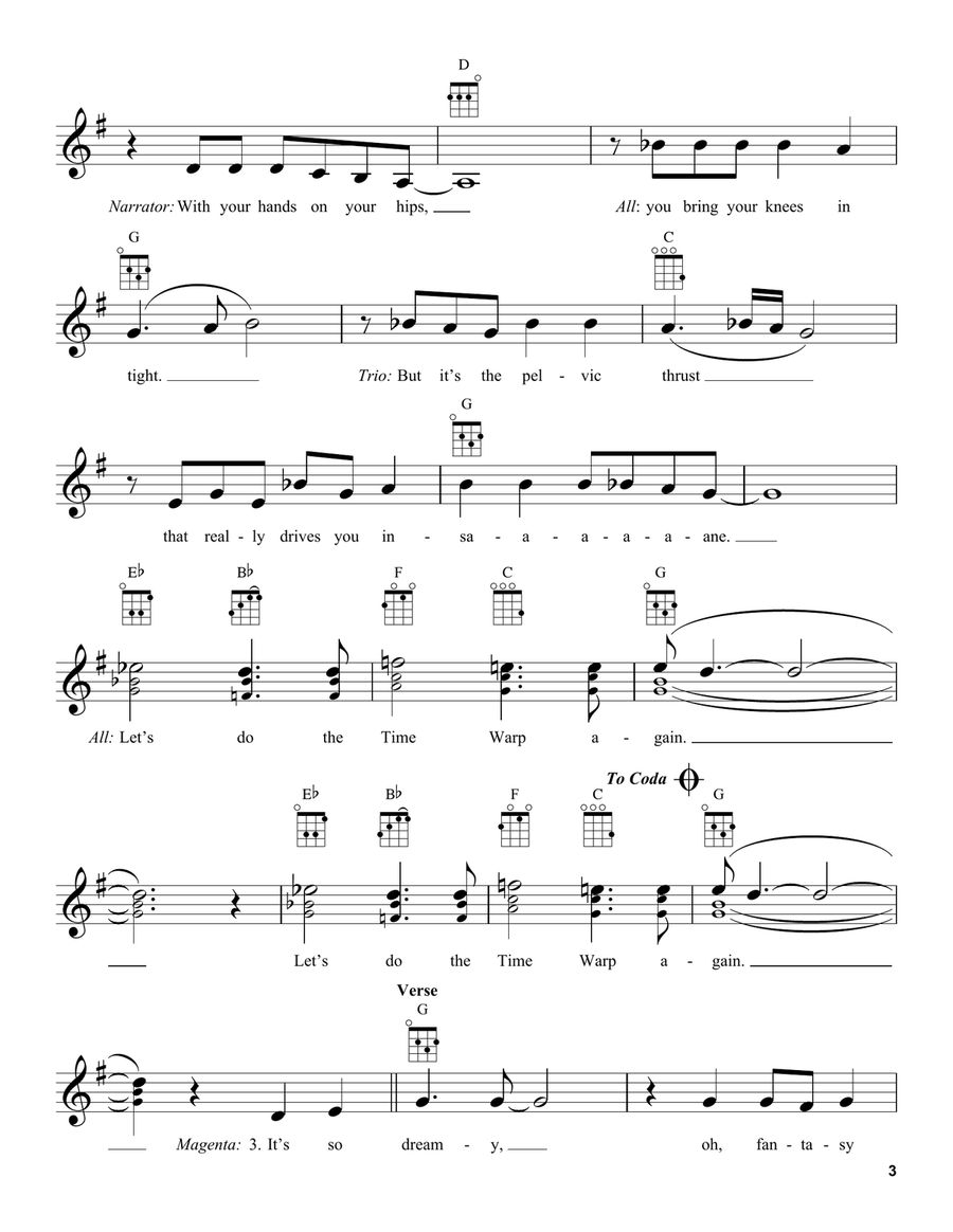 Time Warp Time Warp Ukulele scores gallery preview page 3