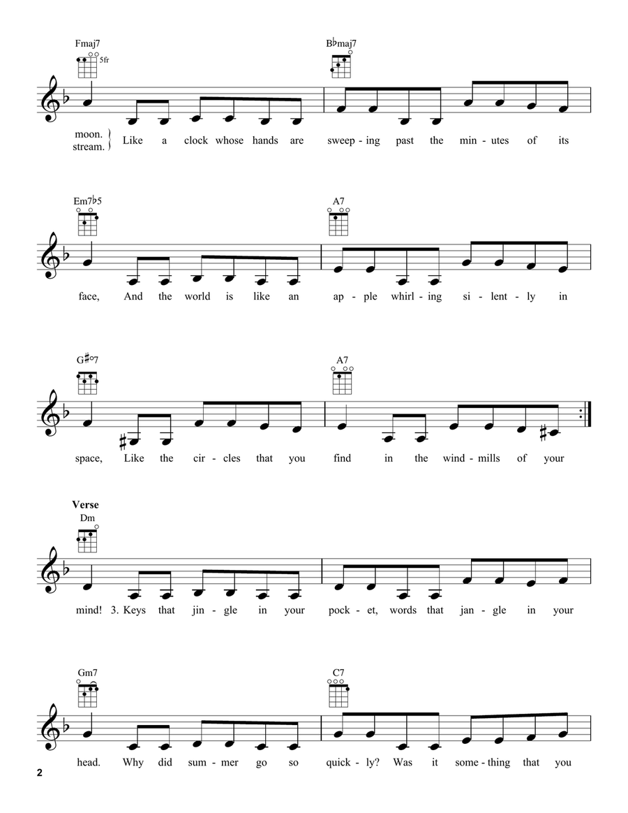 The Windmills Of Your Mind Ukulele scores gallery preview page 2