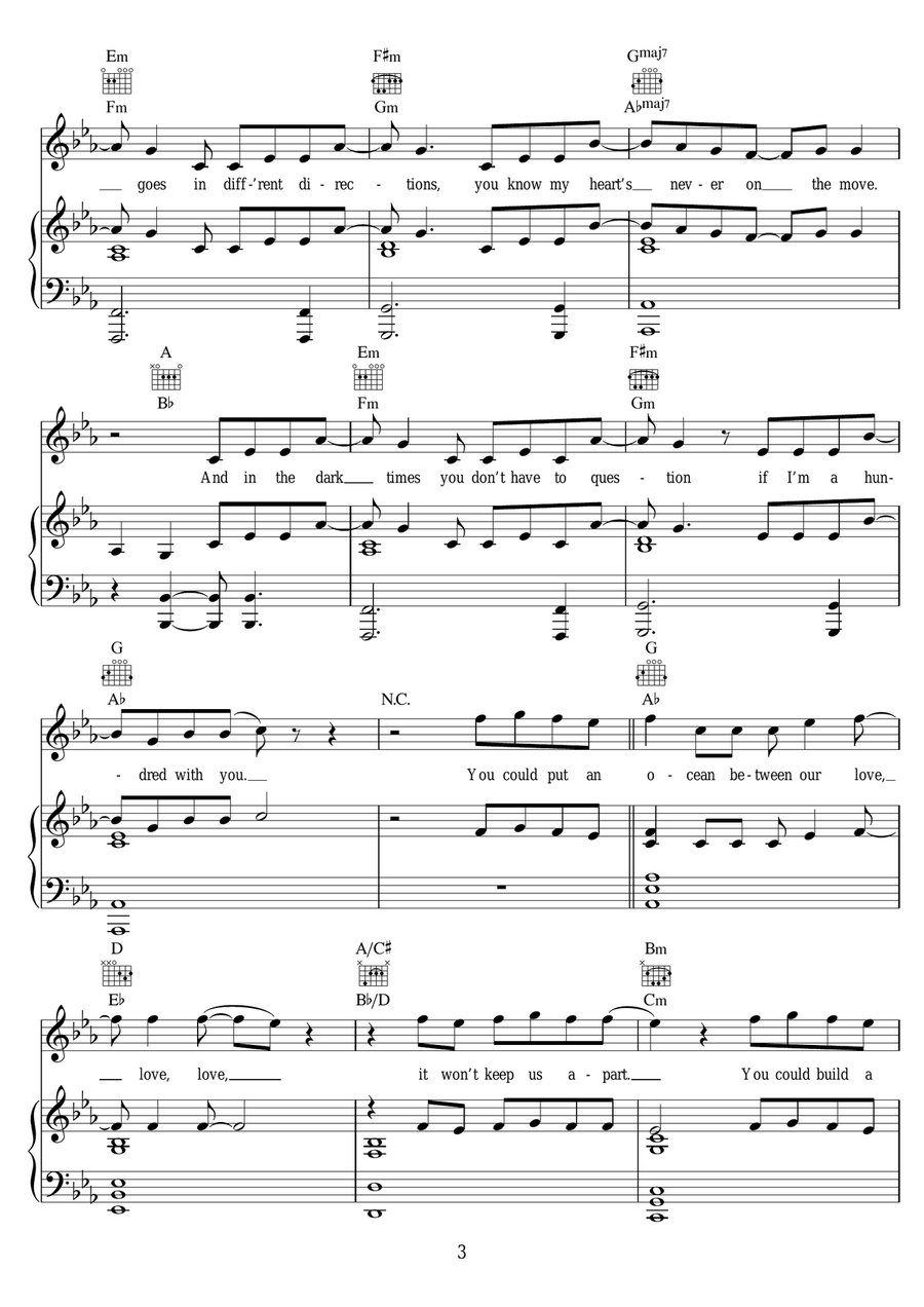 Ocean (featuring Khalid) Ocean (featuring Khalid) Piano, Vocal scores gallery preview page 3