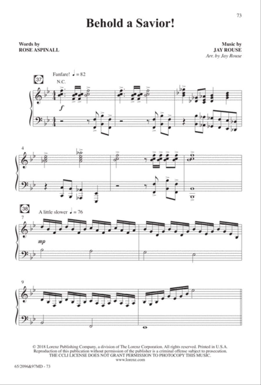 Behold, A Savior! Behold, A Savior! 4-Part scores gallery preview page 40