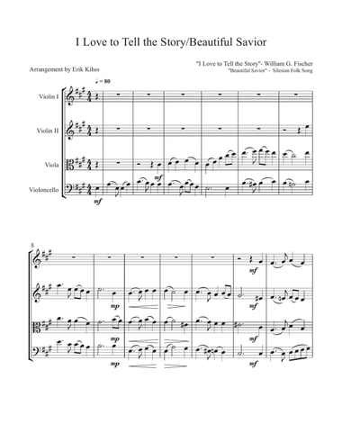 I Love to Tell the Story/Beautiful Savior - String Quartet