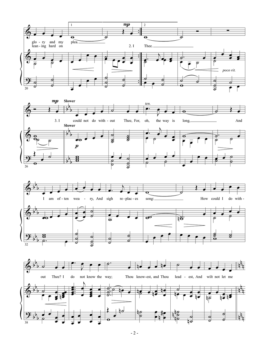 I Could Not Do Without Thee (Med.) Medium Voice scores gallery preview page 2