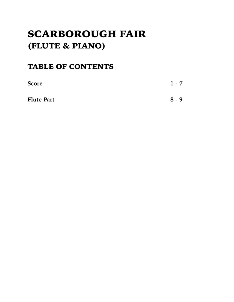 Scarborough Fair (Flute and Piano) Flute Solo scores gallery preview page 4