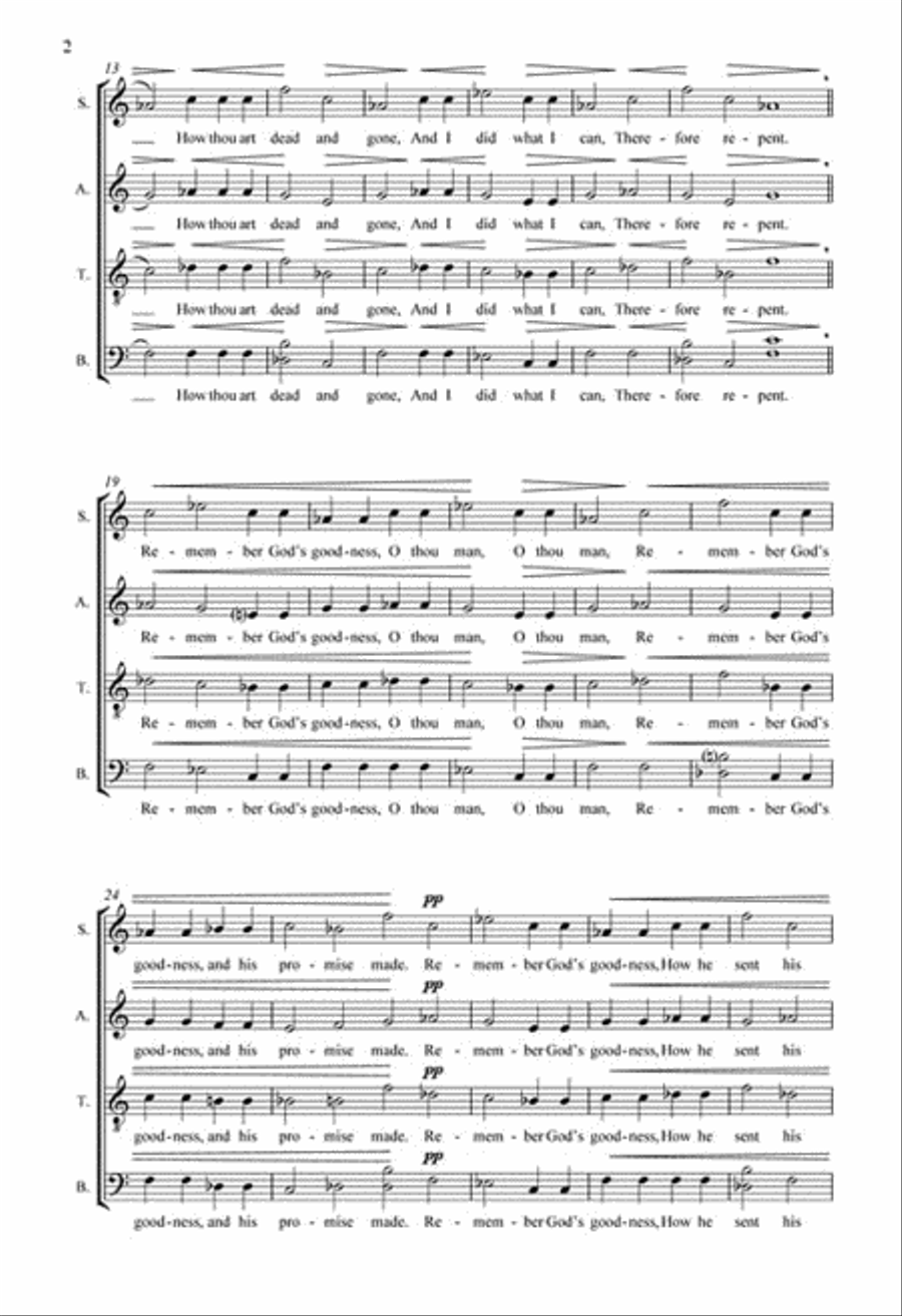 Remember O Thou Man from Ex Maria Virgine 4-Part scores gallery preview page 3