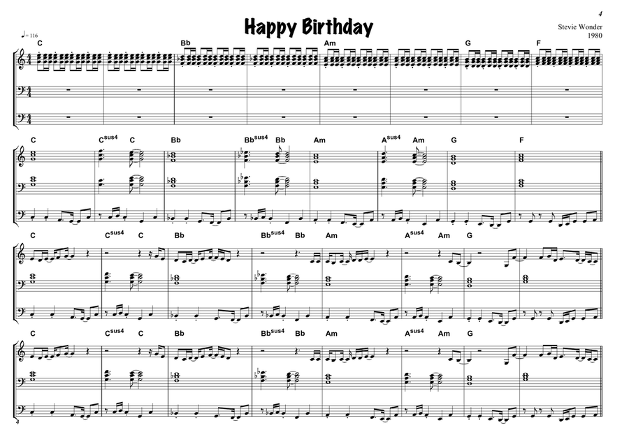 Happy Birthday Happy Birthday Piano scores gallery preview page 4