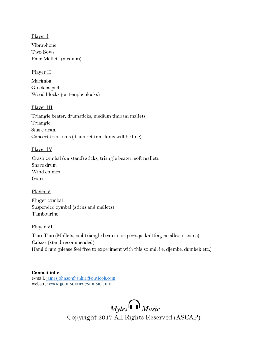 In the Night (for percussion ensemble-sextet) Percussion Ensemble scores gallery preview page 3