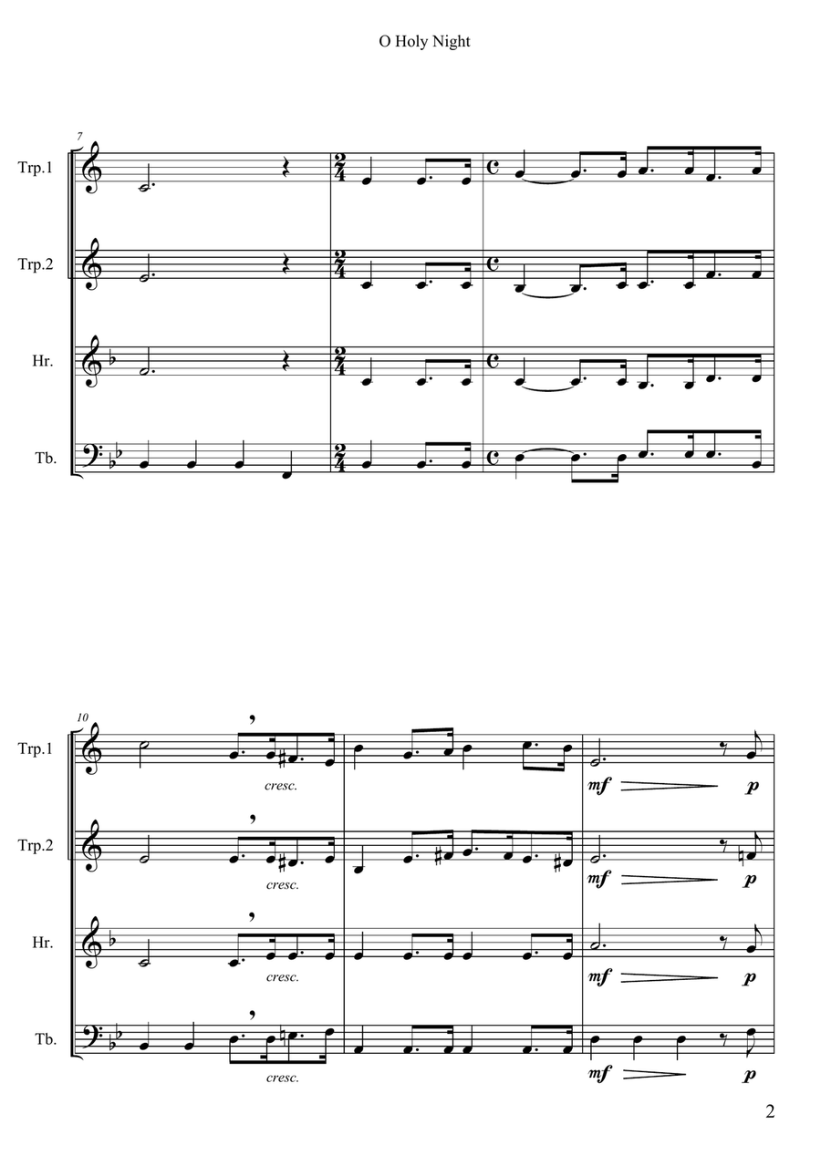 O Holy Night O Holy Night Horn scores gallery preview page 2