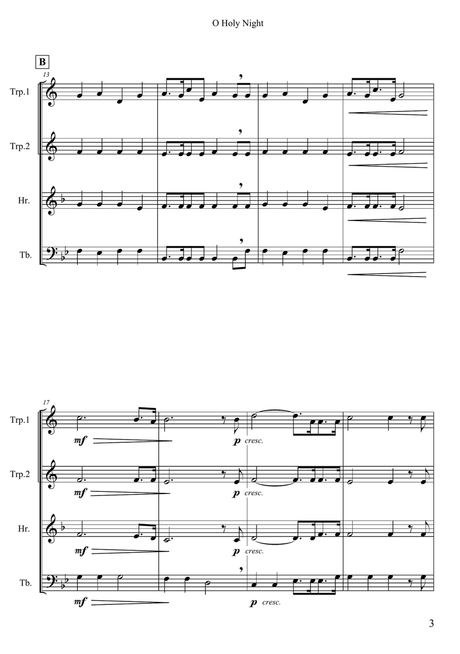 O Holy Night O Holy Night Horn scores gallery preview page 3