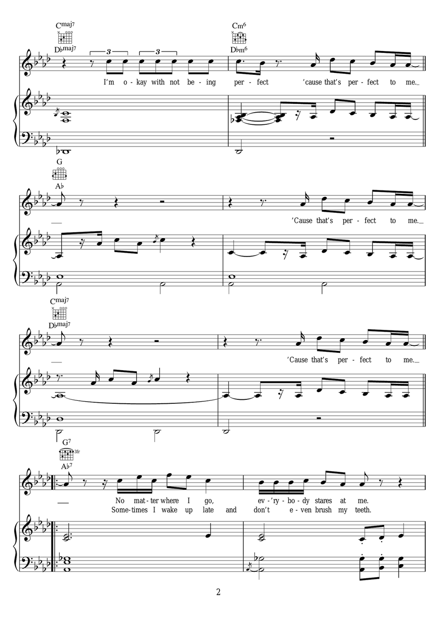 Perfect Perfect Piano, Vocal scores gallery preview page 2