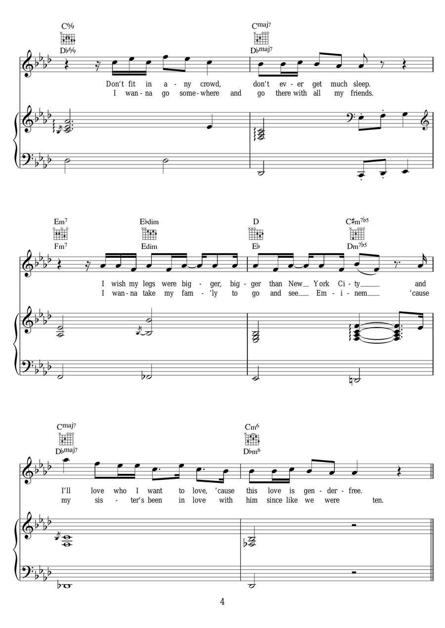Perfect Perfect Piano, Vocal scores gallery preview page 4