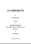 LA CUMPARCITA for woodwind qunitet