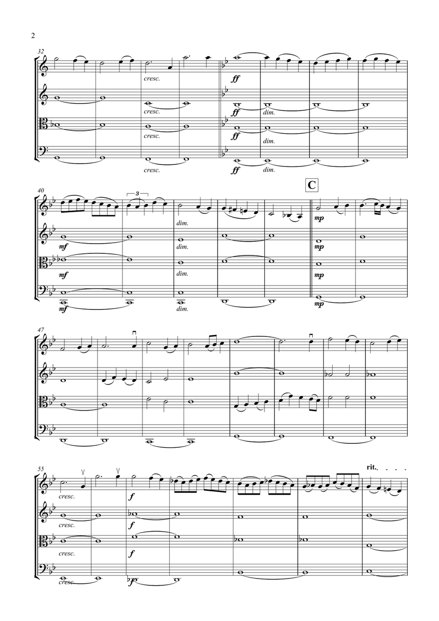 For The Love Of A Princess from the Twentieth Century Fox Motion Picture BRAVEHEART String Quartet scores gallery preview page 3