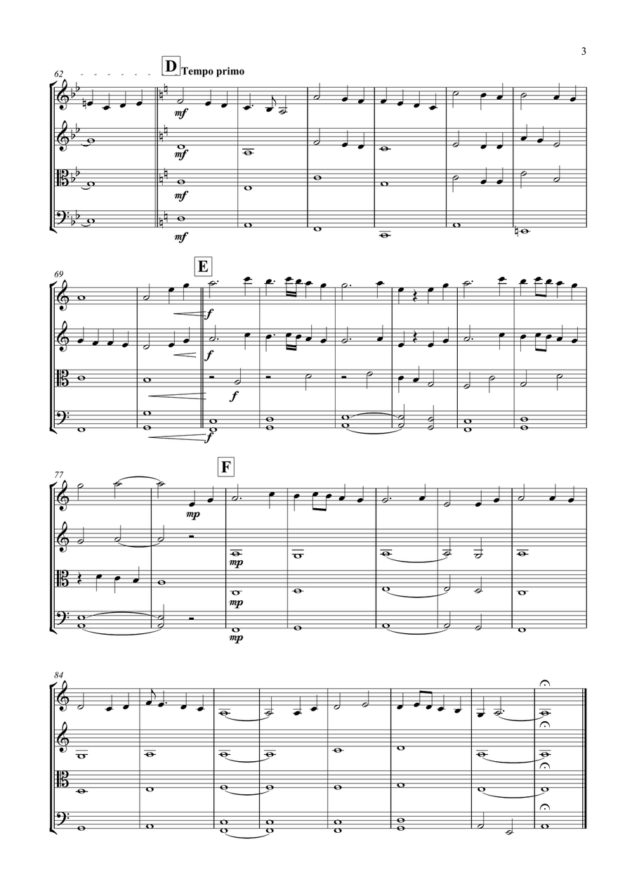 For The Love Of A Princess from the Twentieth Century Fox Motion Picture BRAVEHEART String Quartet scores gallery preview page 4