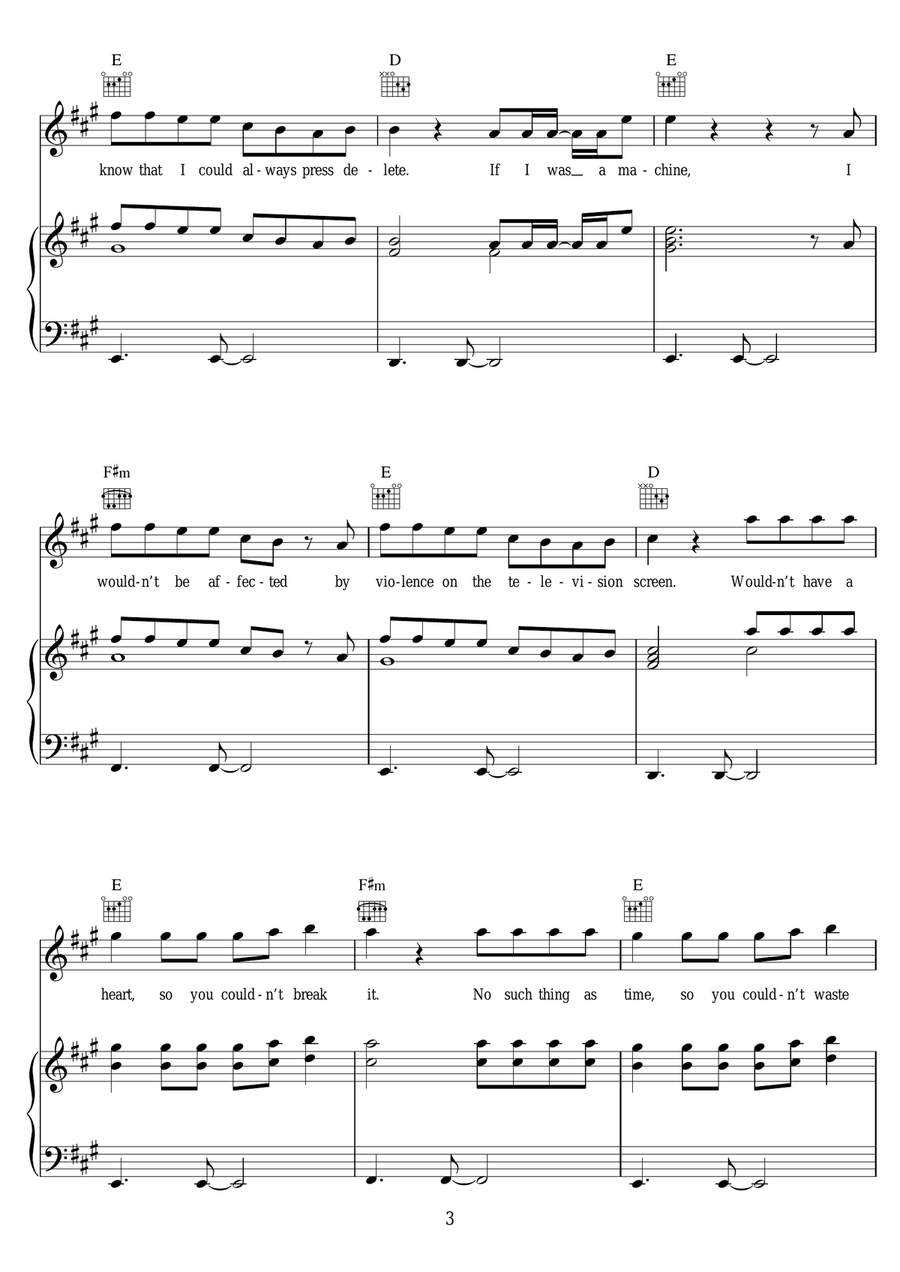 Machine Machine Piano, Vocal scores gallery preview page 3