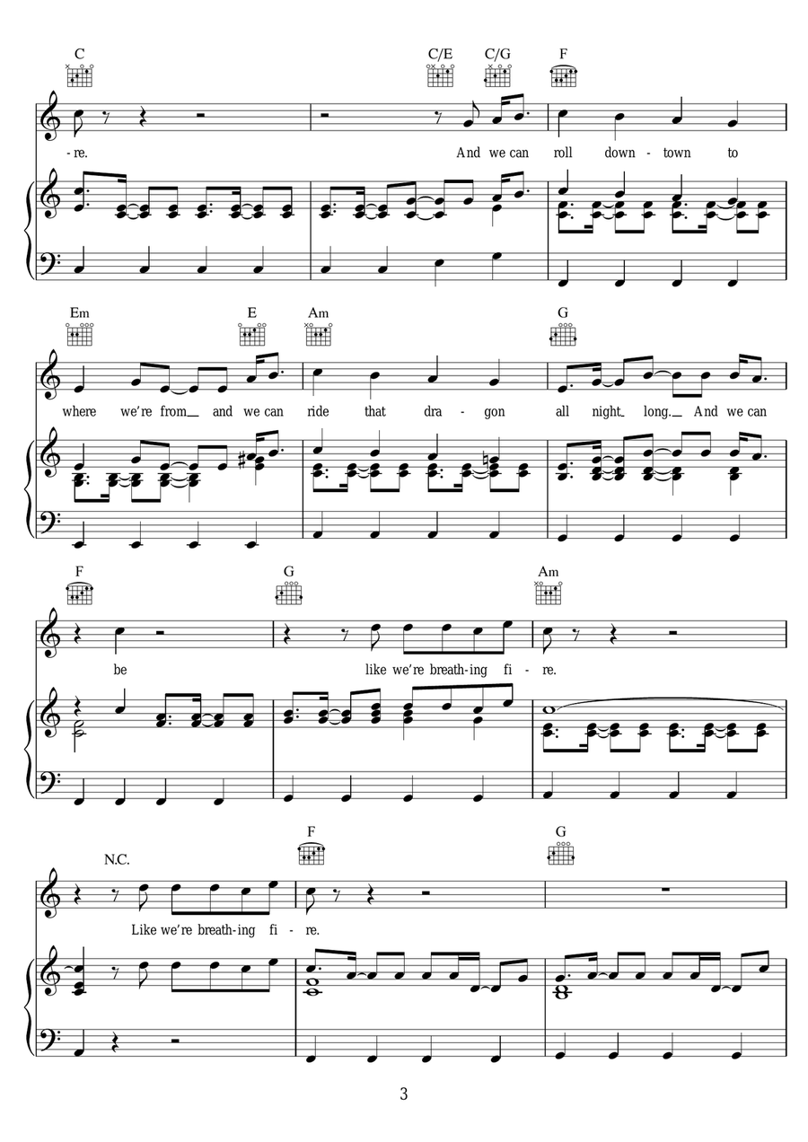 Breathing Fire Piano, Vocal scores gallery preview page 3