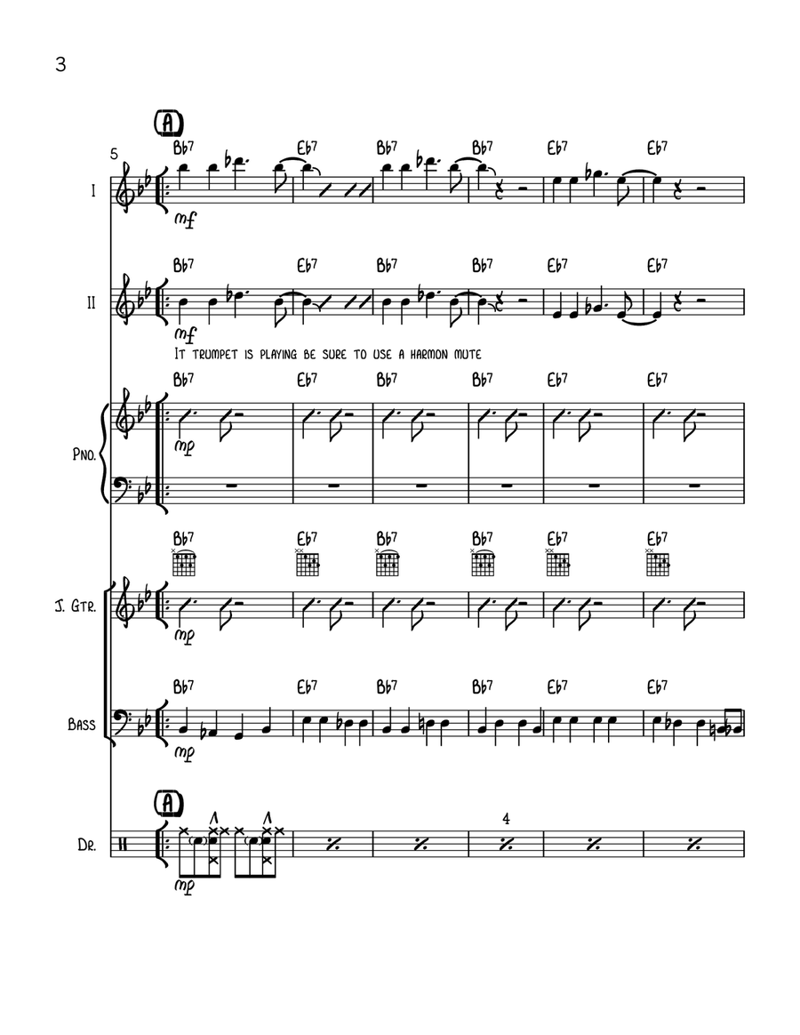 Movin' Thru (jazz combo) Flexible Instrumentation Concert Band scores gallery preview page 4