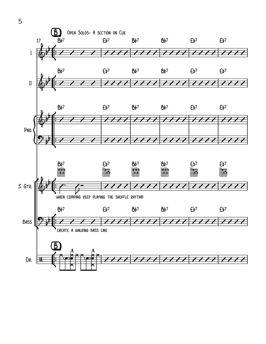 Movin' Thru (jazz combo) Flexible Instrumentation Concert Band scores gallery preview page 6