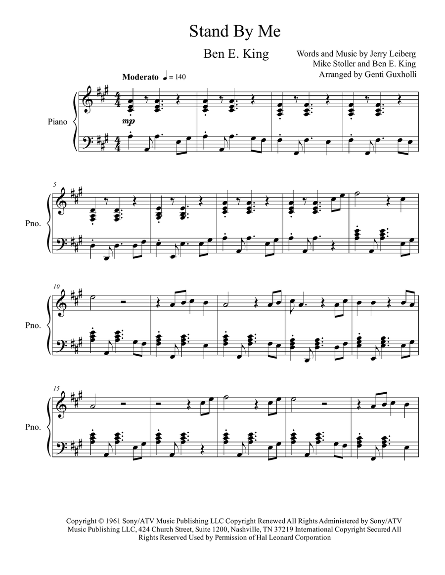 Stand By Me Stand By Me Piano Solo scores gallery preview page 2
