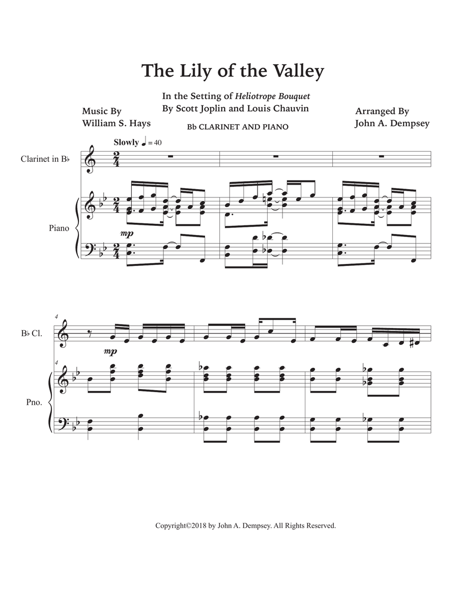 The Lily of the Valley (Clarinet and Piano) The Lily of the Valley (Clarinet and Piano) Clarinet Solo scores gallery preview page 5