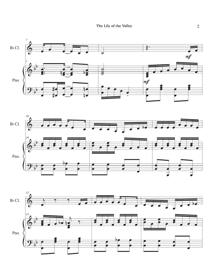 The Lily of the Valley (Clarinet and Piano) The Lily of the Valley (Clarinet and Piano) Clarinet Solo scores gallery preview page 6