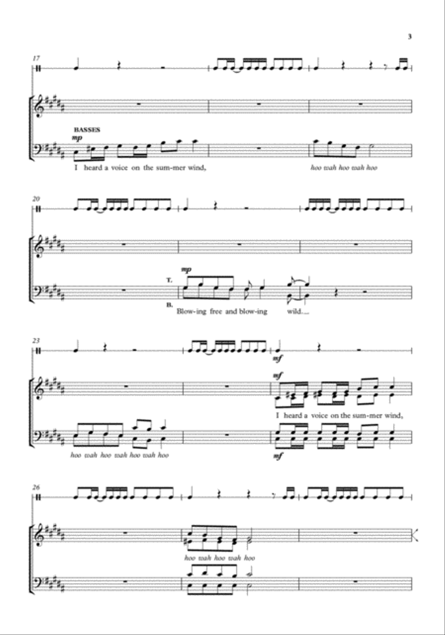 Voice on the Wind Voice on the Wind 4-Part scores gallery preview page 3