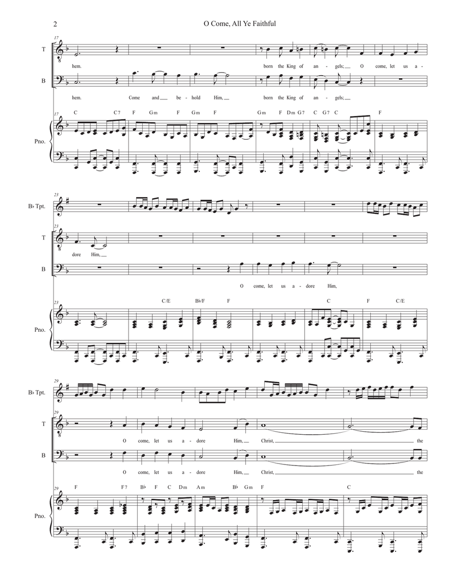 O Come All Ye Faithful (2-part choir - (TB) TB scores gallery preview page 2