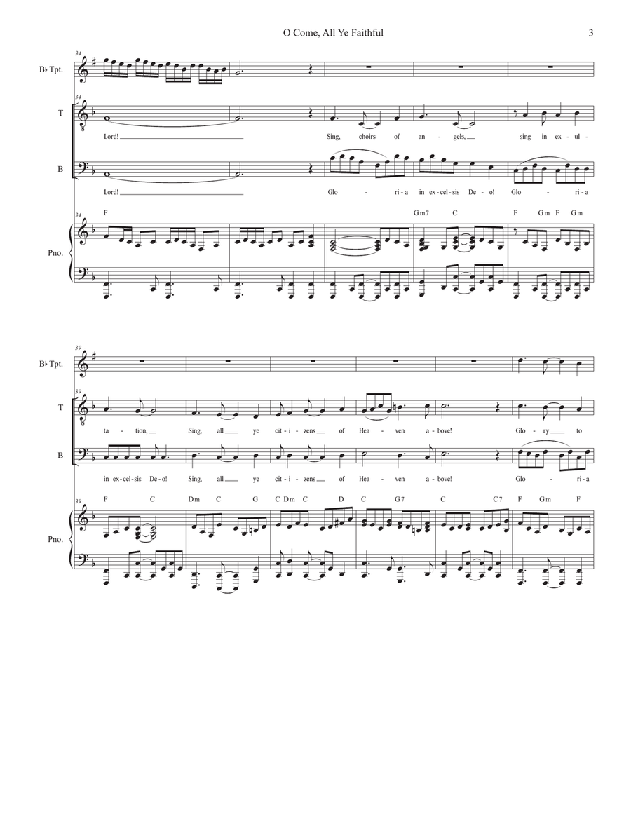 O Come All Ye Faithful (2-part choir - (TB) TB scores gallery preview page 3
