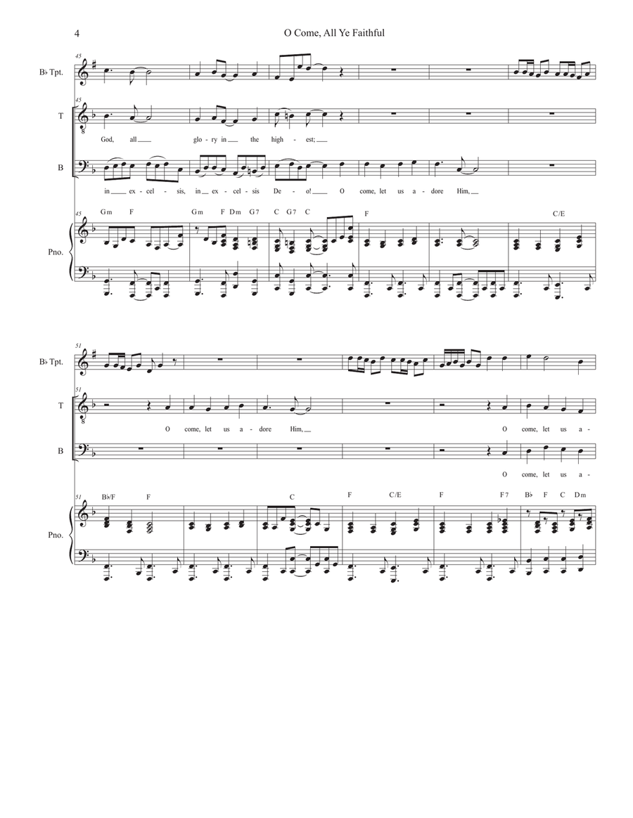 O Come All Ye Faithful (2-part choir - (TB) TB scores gallery preview page 4