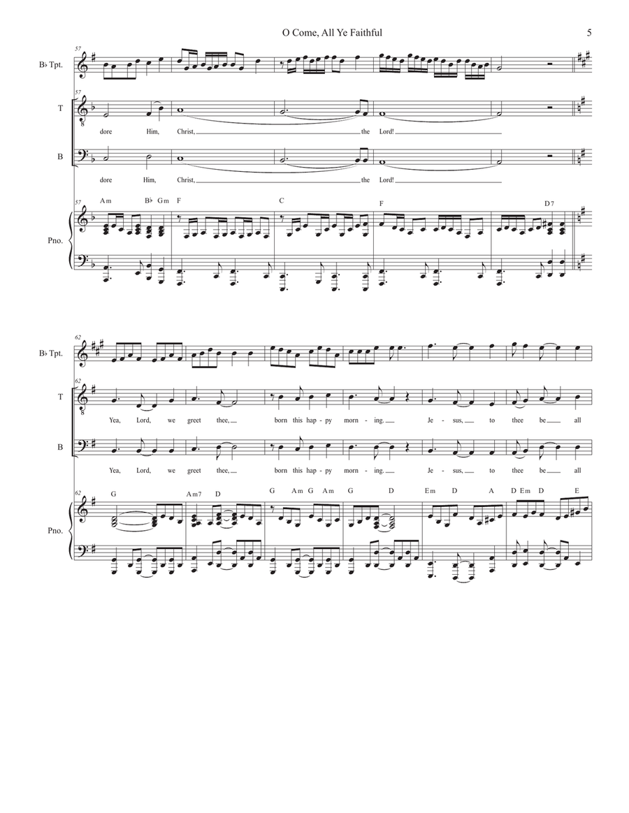 O Come All Ye Faithful (2-part choir - (TB) TB scores gallery preview page 5