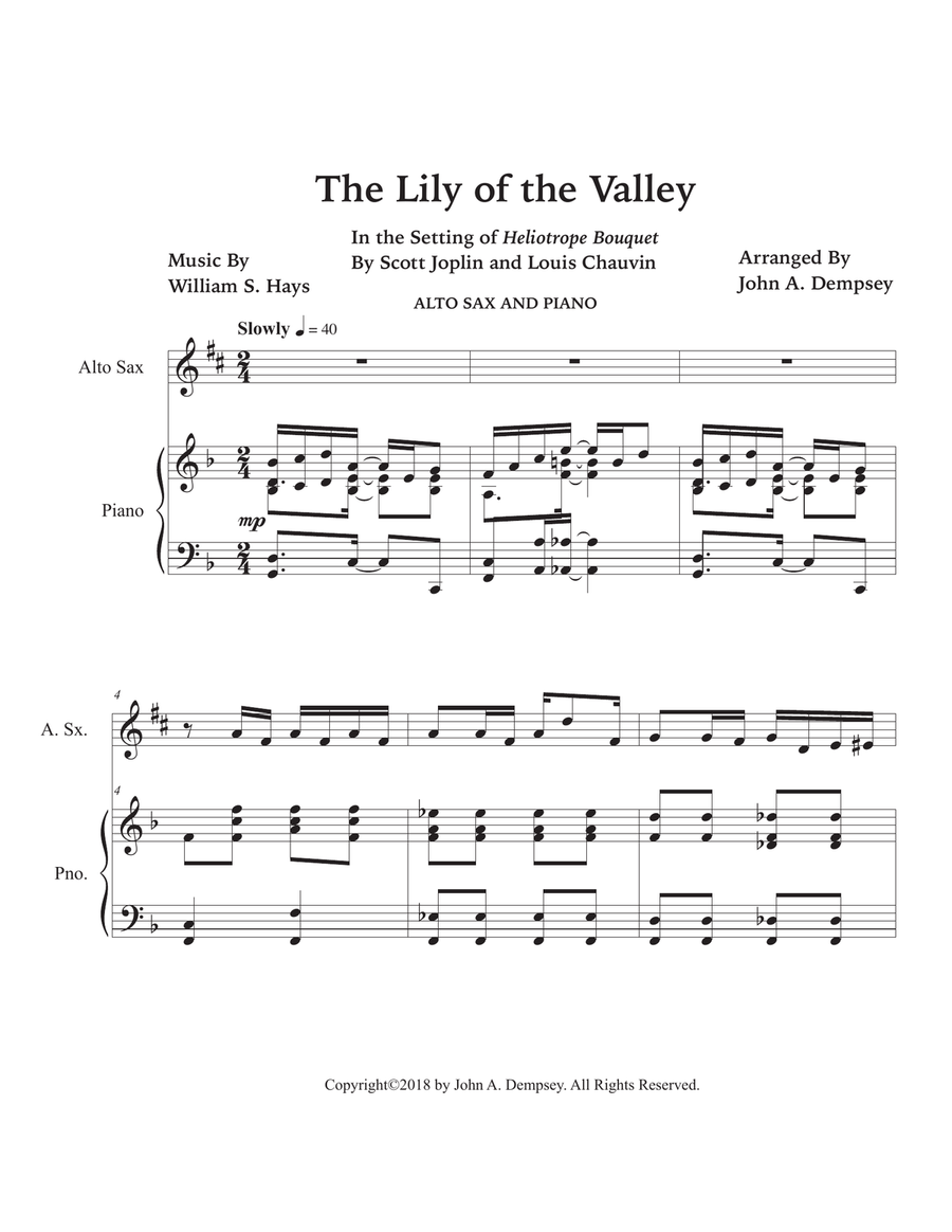 The Lily of the Valley (Alto Sax and Piano) Alto Saxophone scores gallery preview page 5