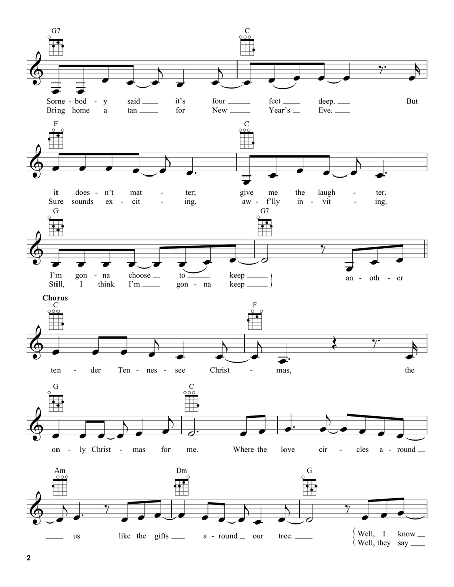 Tennessee Christmas Tennessee Christmas Ukulele scores gallery preview page 2