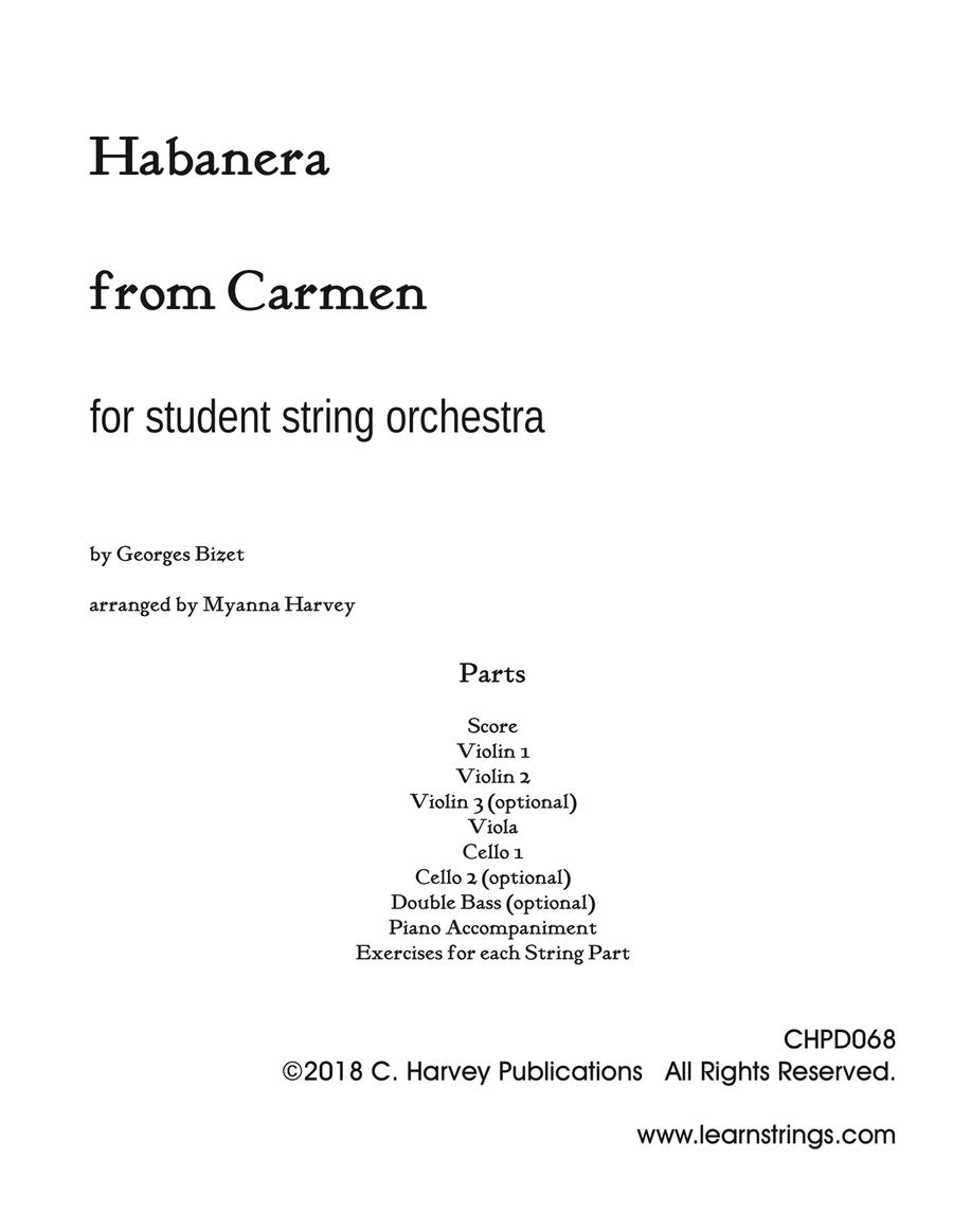 Habanera from Carmen for String Orchestra with Preparatory Exercises String Orchestra scores gallery preview page 3