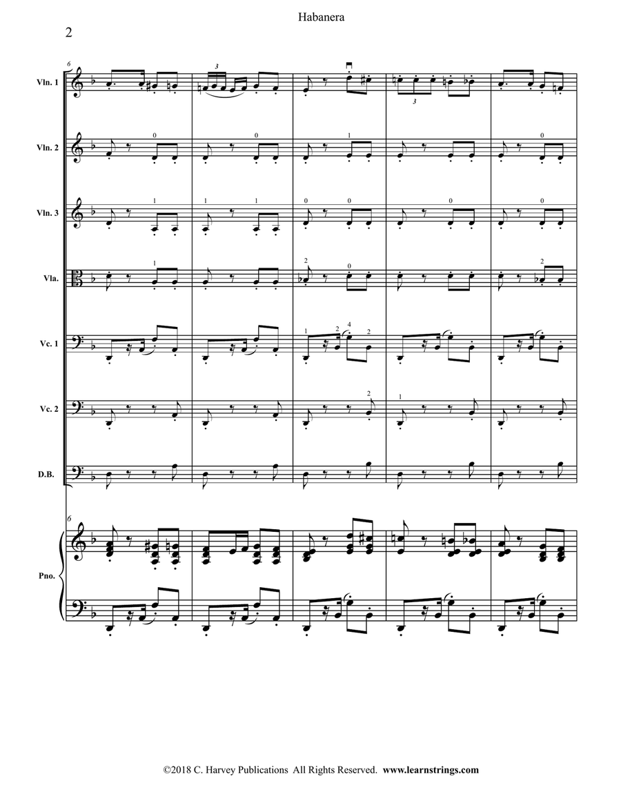 Habanera from Carmen for String Orchestra with Preparatory Exercises String Orchestra scores gallery preview page 6