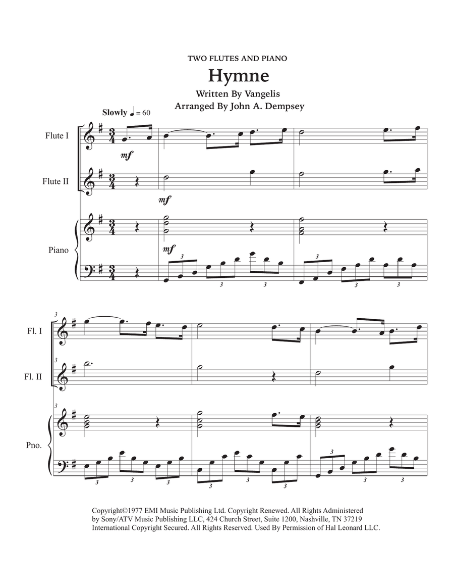 Hymne Woodwind Duet scores gallery preview page 5