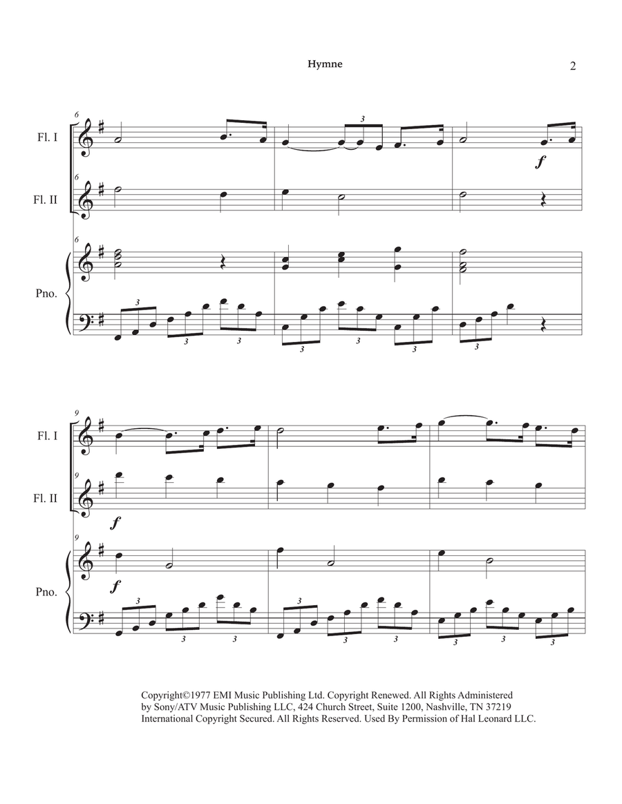 Hymne Woodwind Duet scores gallery preview page 6