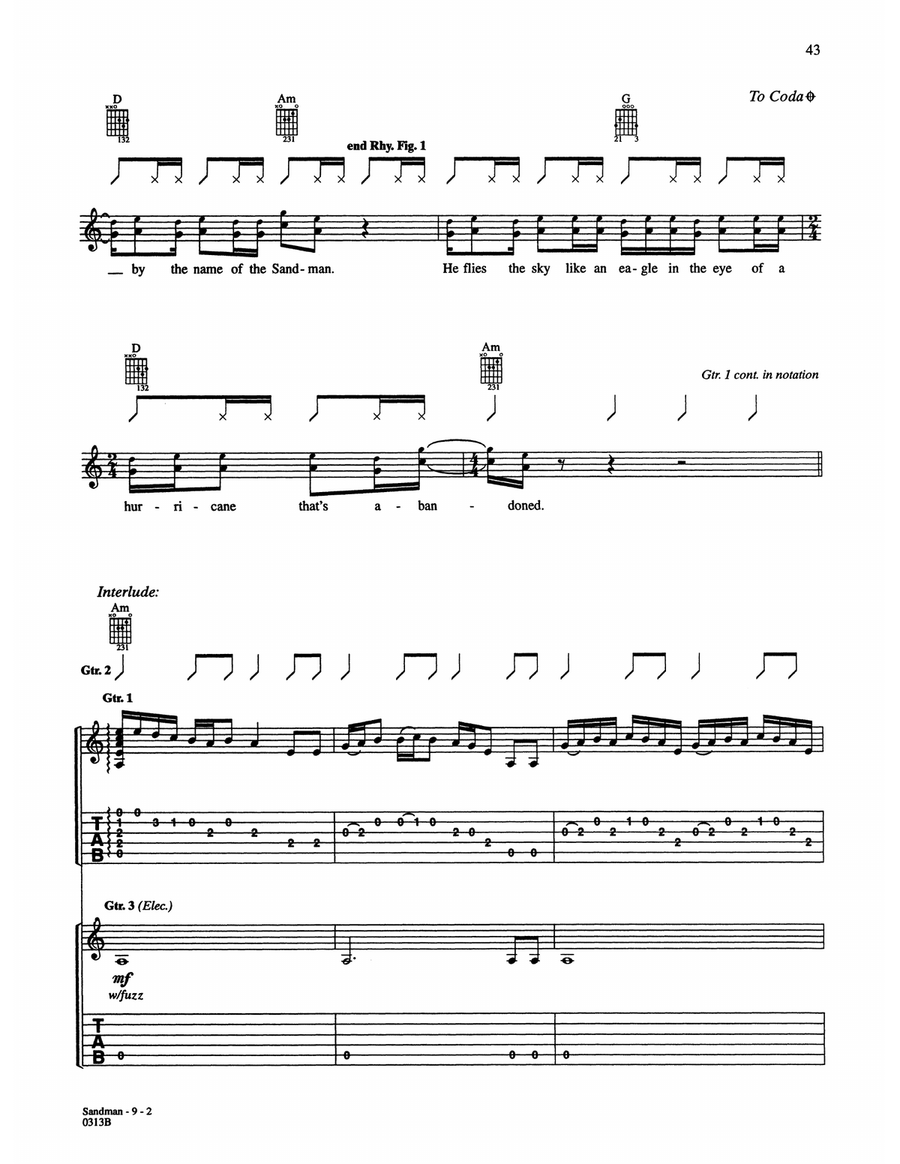 Sandman Sandman Acoustic Guitar scores gallery preview page 2