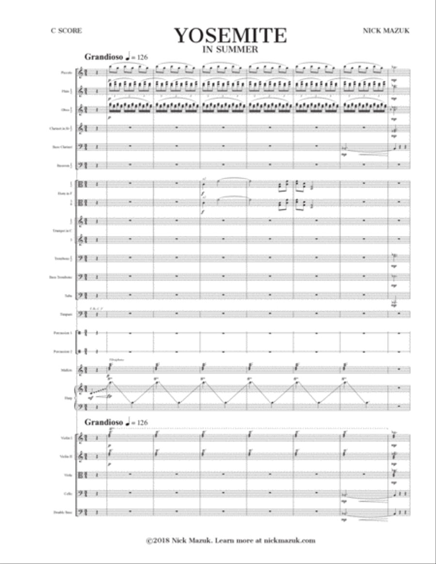 Yosemite in Summer Full Orchestra scores gallery preview page 3