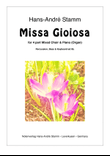 Missa gioiosa for 4prt mixed choir, piano or organ, bass, drums, keyboard ad lib.