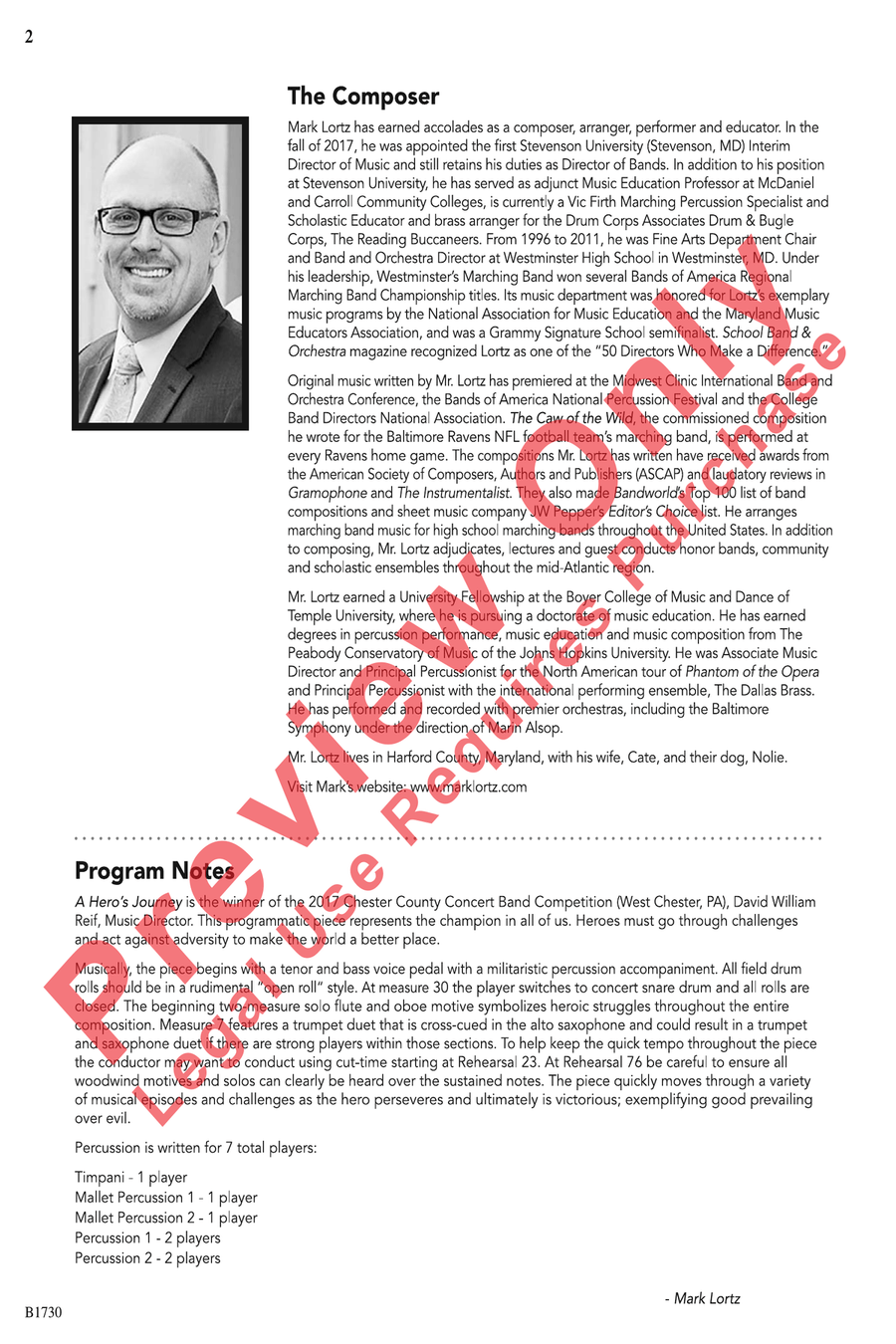 A Hero's Journey A Hero's Journey Concert Band scores gallery preview page 2