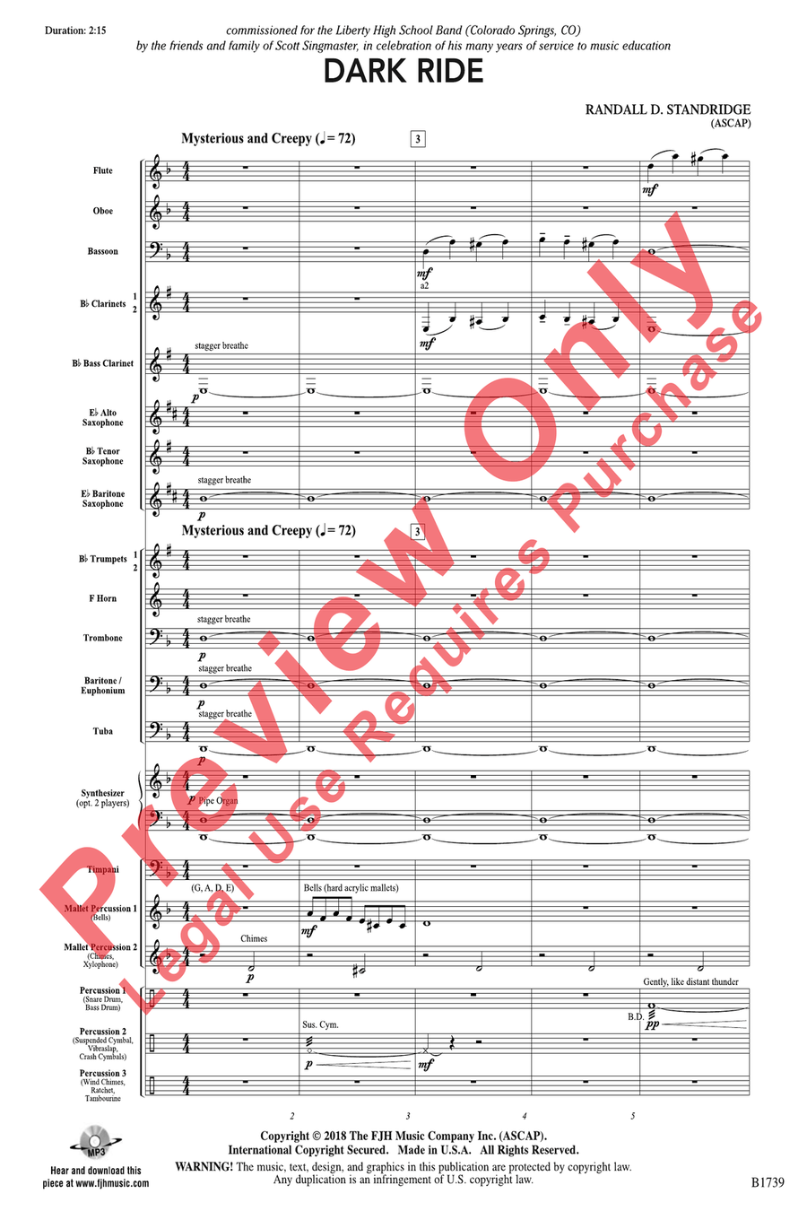 Dark Ride Dark Ride Concert Band scores gallery preview page 4