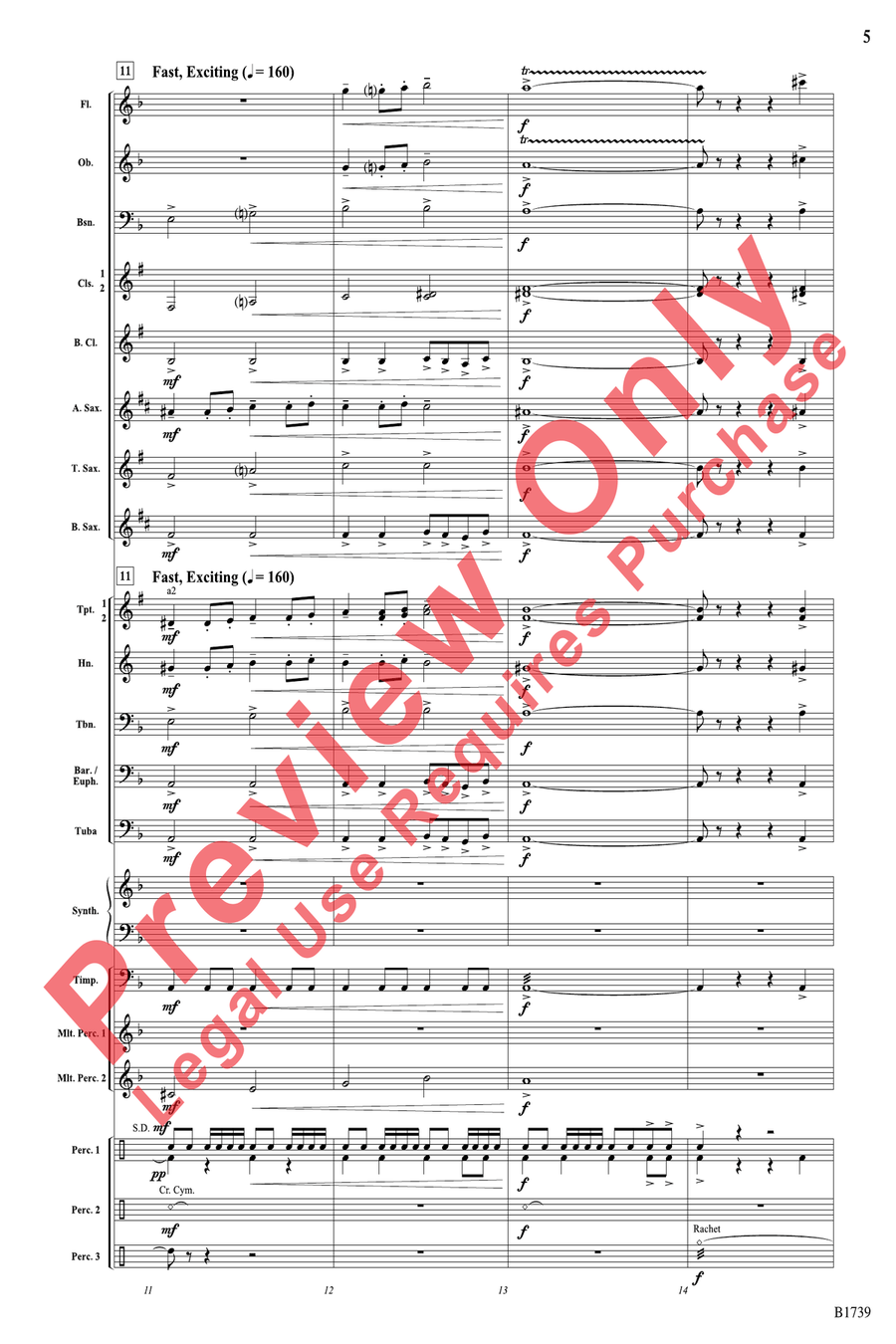 Dark Ride Dark Ride Concert Band scores gallery preview page 6